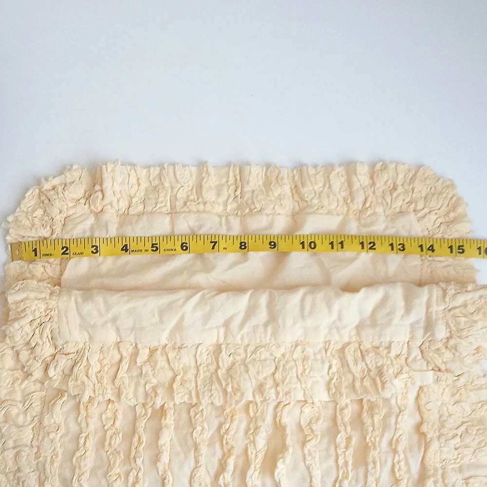 Shabby Chic Style Soft Butter Yellow Ruffled Twin Travel Pillow Sham *Super Cute